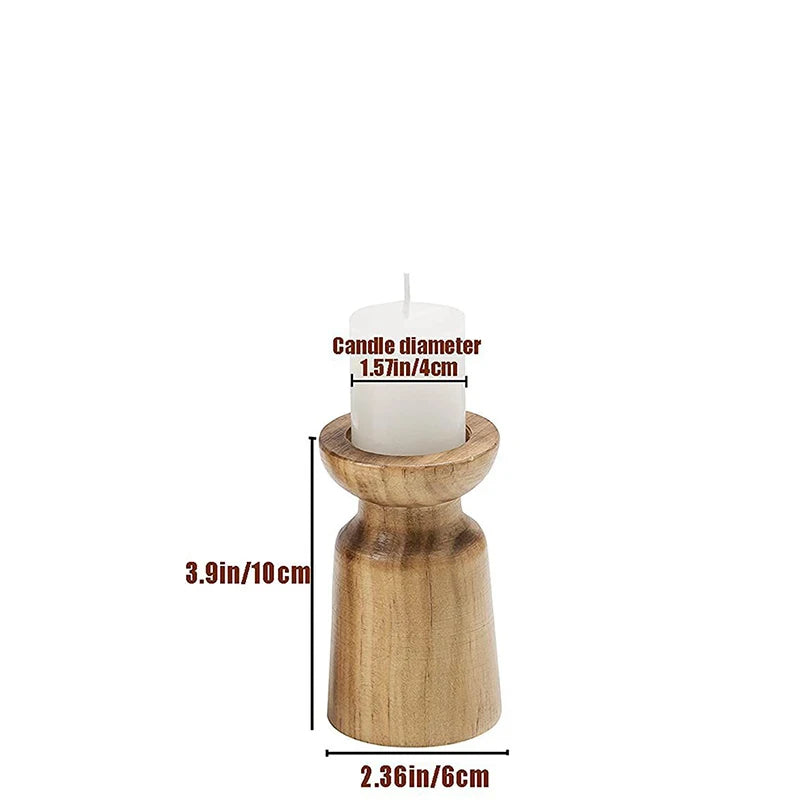 Vintage Wooden Candle Holder