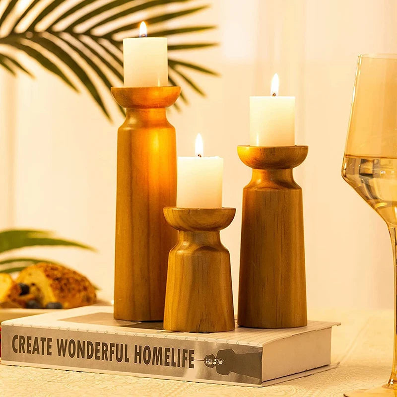Vintage Wooden Candle Holder
