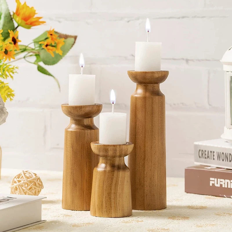 Vintage Wooden Candle Holder