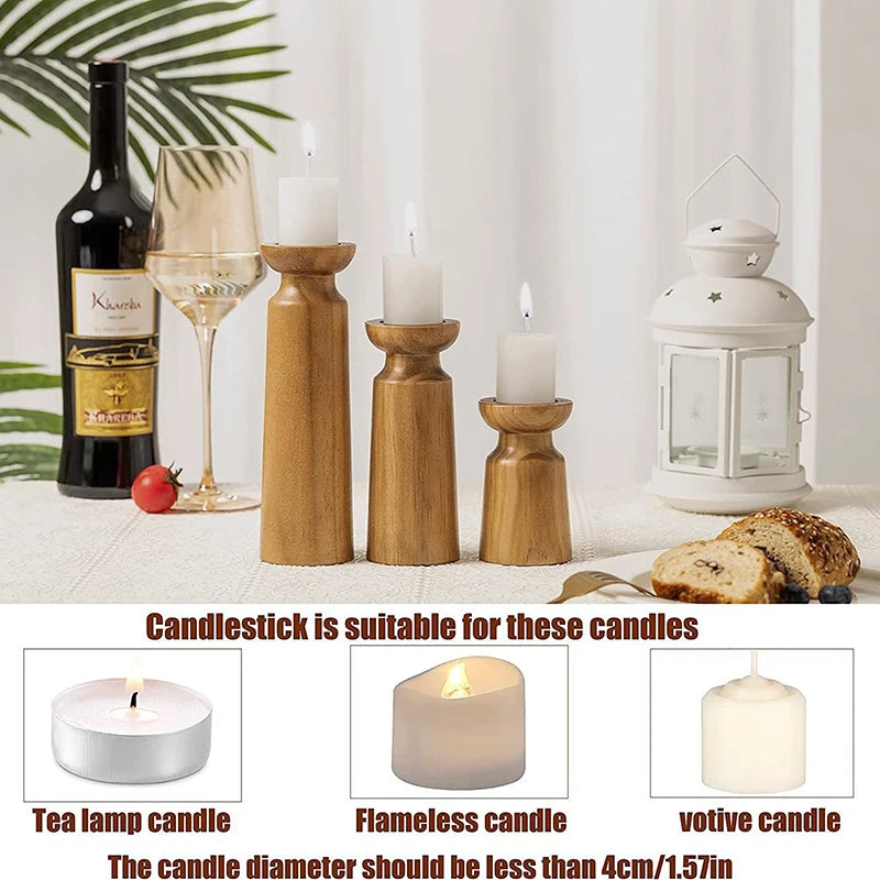 Vintage Wooden Candle Holder