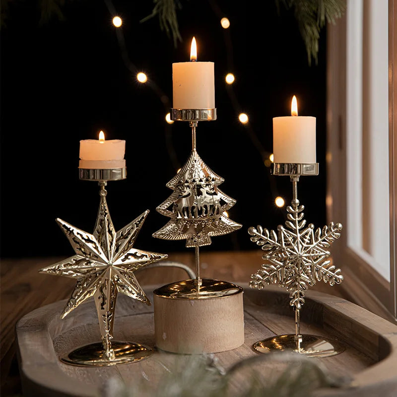 Christmas Iron Candlestick