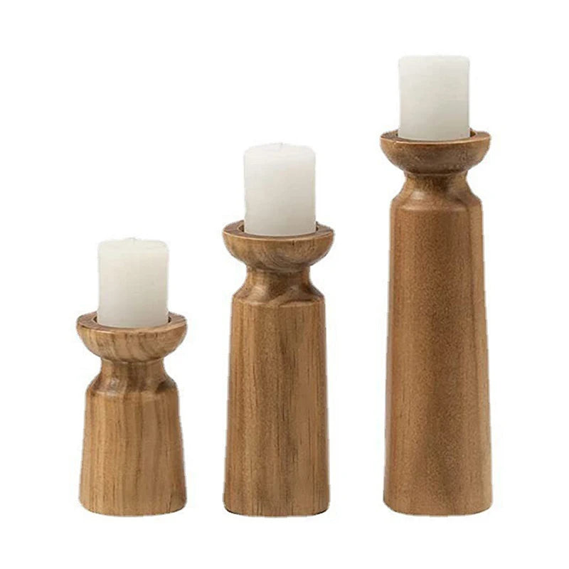 Vintage Wooden Candle Holder