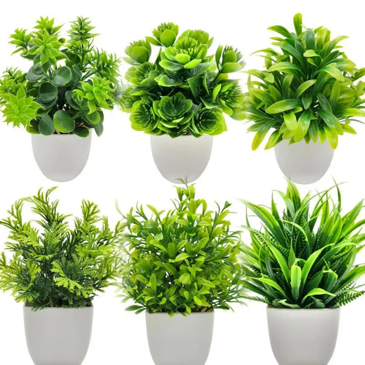 Artificial Plants with Plastics Pots