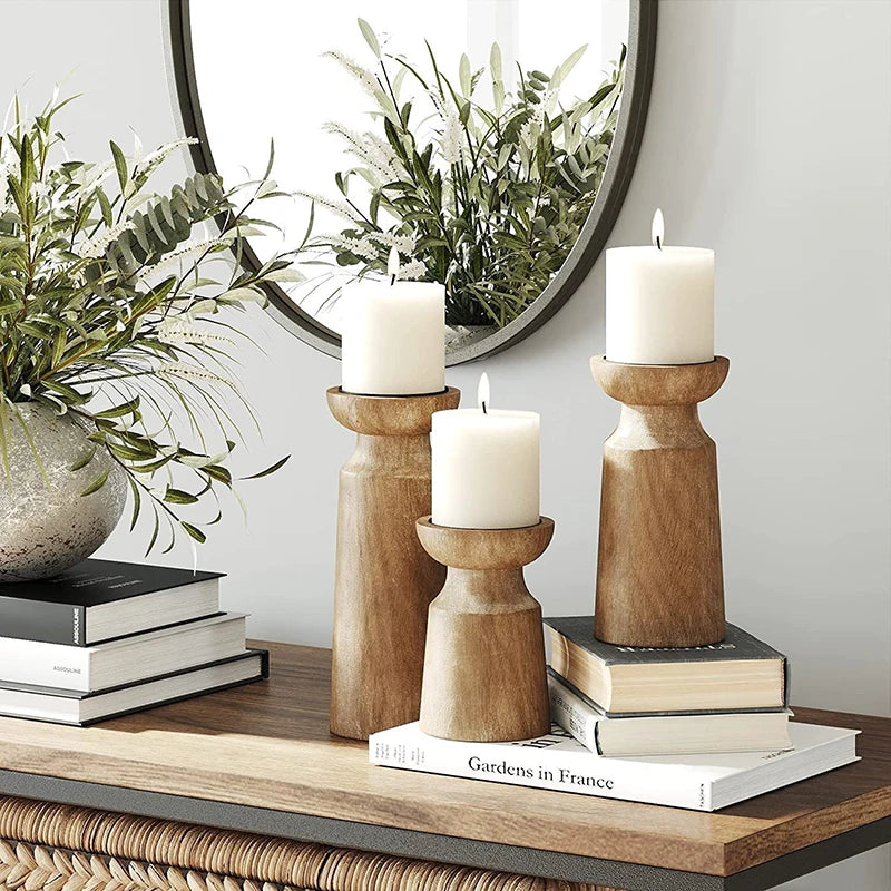 Vintage Wooden Candle Holder